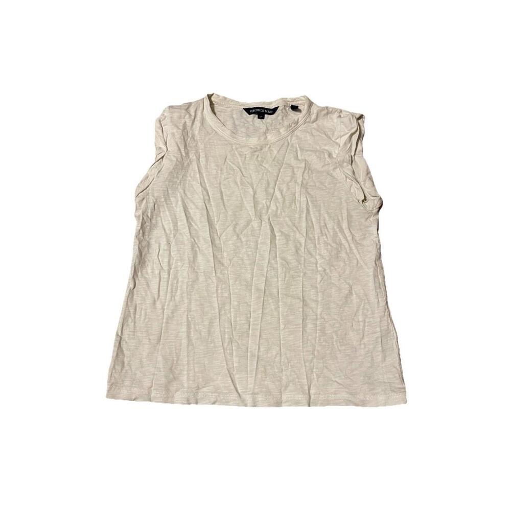 Veronica Beard Dree Muscle Tee Ivory Sleeveless Top S H87